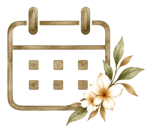 Kalender icoon met botanische bloemen